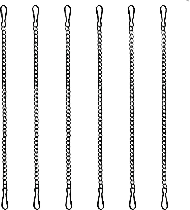 Nexolia 6 Pcs 20 Inch Stained Glass Window Hanging Chain - Black Hanging Chain, Window Art Decor, Patio Garden Outdoor Decorative Hangings Glass Panels Chains - Image 1